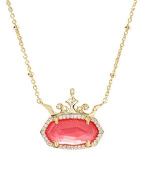 Kendra Scott Disney Elisa Necklace Gold Dark Peach Mother Of Pearl - NWOT